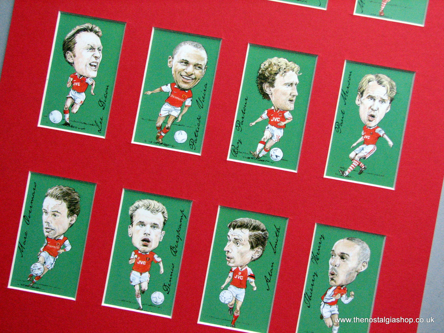 Arsenal Legends. Mounted Football Card Set
