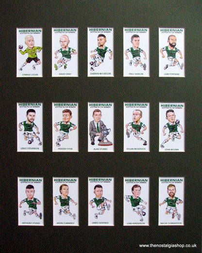 Hibernian. Scottish FA Cup Winners. NEW !! Mounted Football Card Set