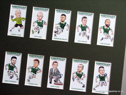 Hibernian. Scottish FA Cup Winners. NEW !! Mounted Football Card Set