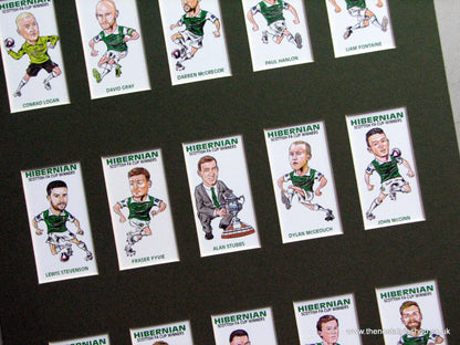 Hibernian. Scottish FA Cup Winners. NEW !! Mounted Football Card Set