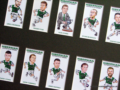 Hibernian. Scottish FA Cup Winners. NEW !! Mounted Football Card Set