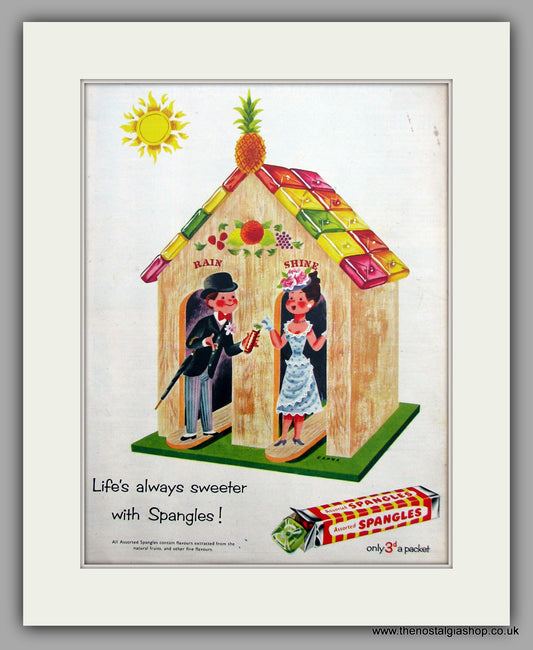 Spangles Sweets. Original Advert 1954 (ref AD9812)