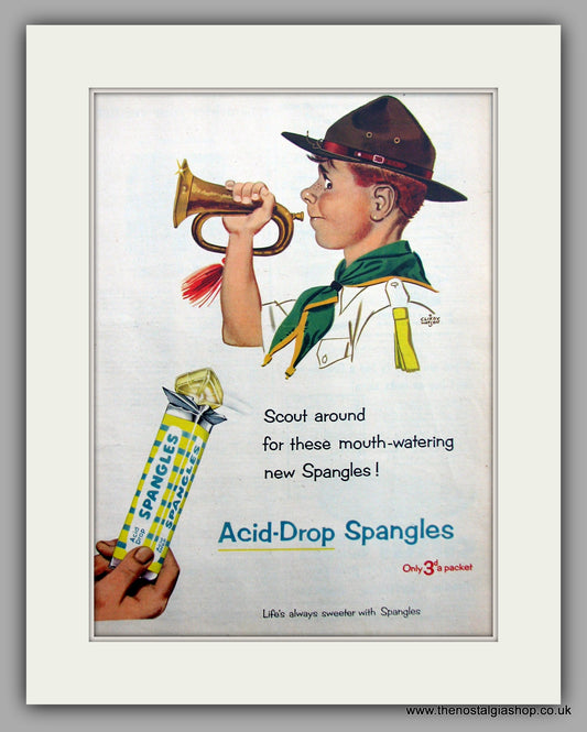 Spangles Acid-Drop Sweets. Original Advert 1953 (ref AD9813)