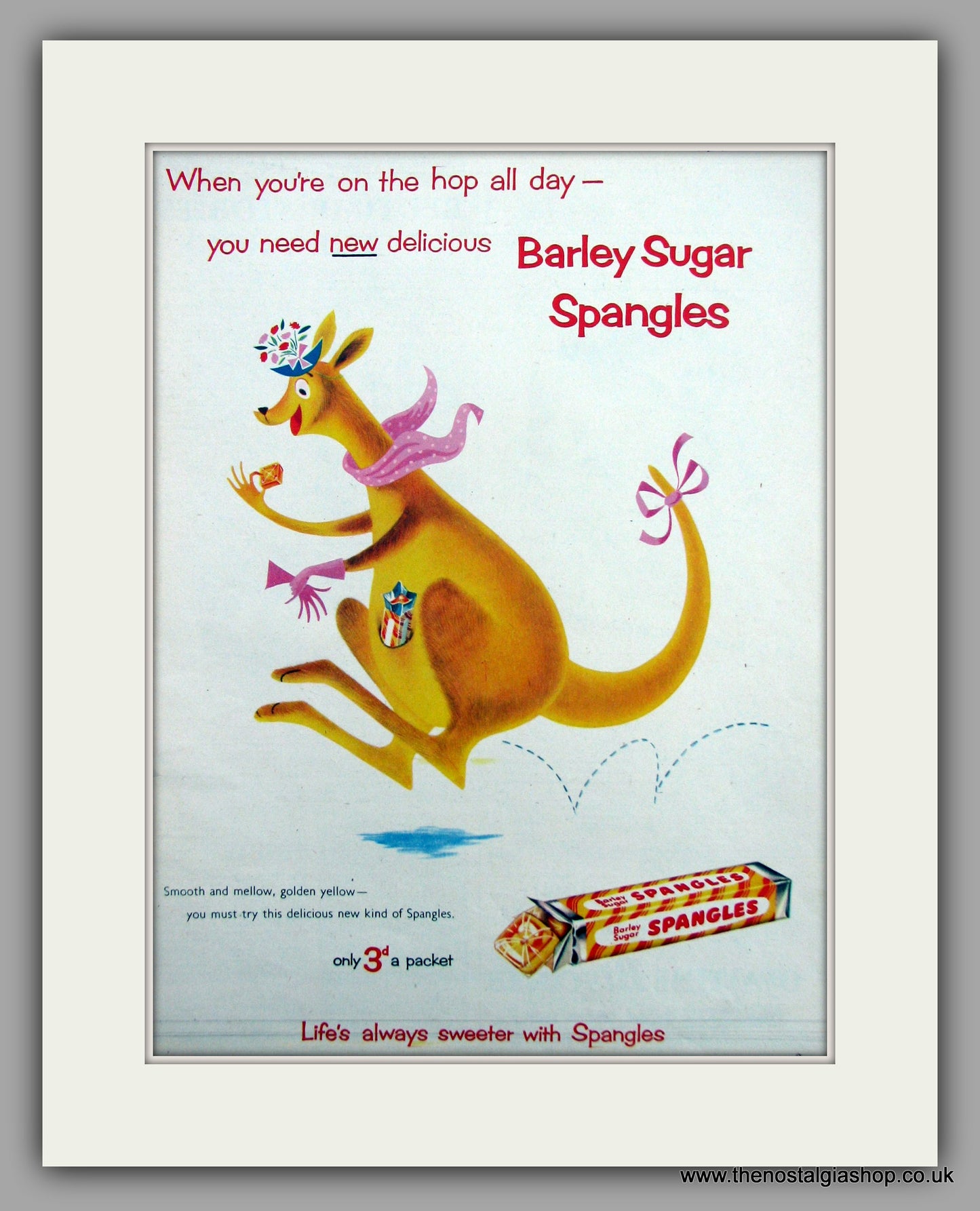 Spangles Barley Sugar Sweets. Original Advert 1954 (ref AD9814)