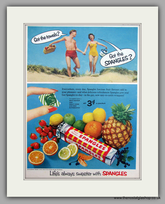 Spangles Fruit Sweets. Original Advert 1955 (ref AD9818)