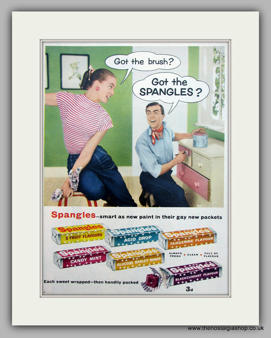 Spangles Fruit Sweets. Original Advert 1957 (ref AD9819)