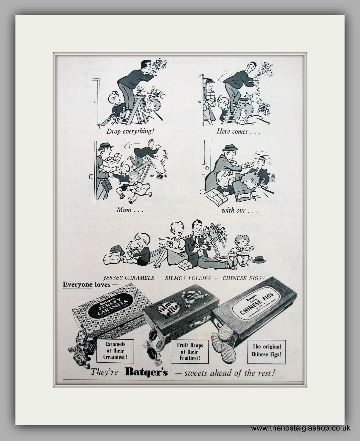 Batger's Sweets. Original Advert 1954 (ref AD9827)