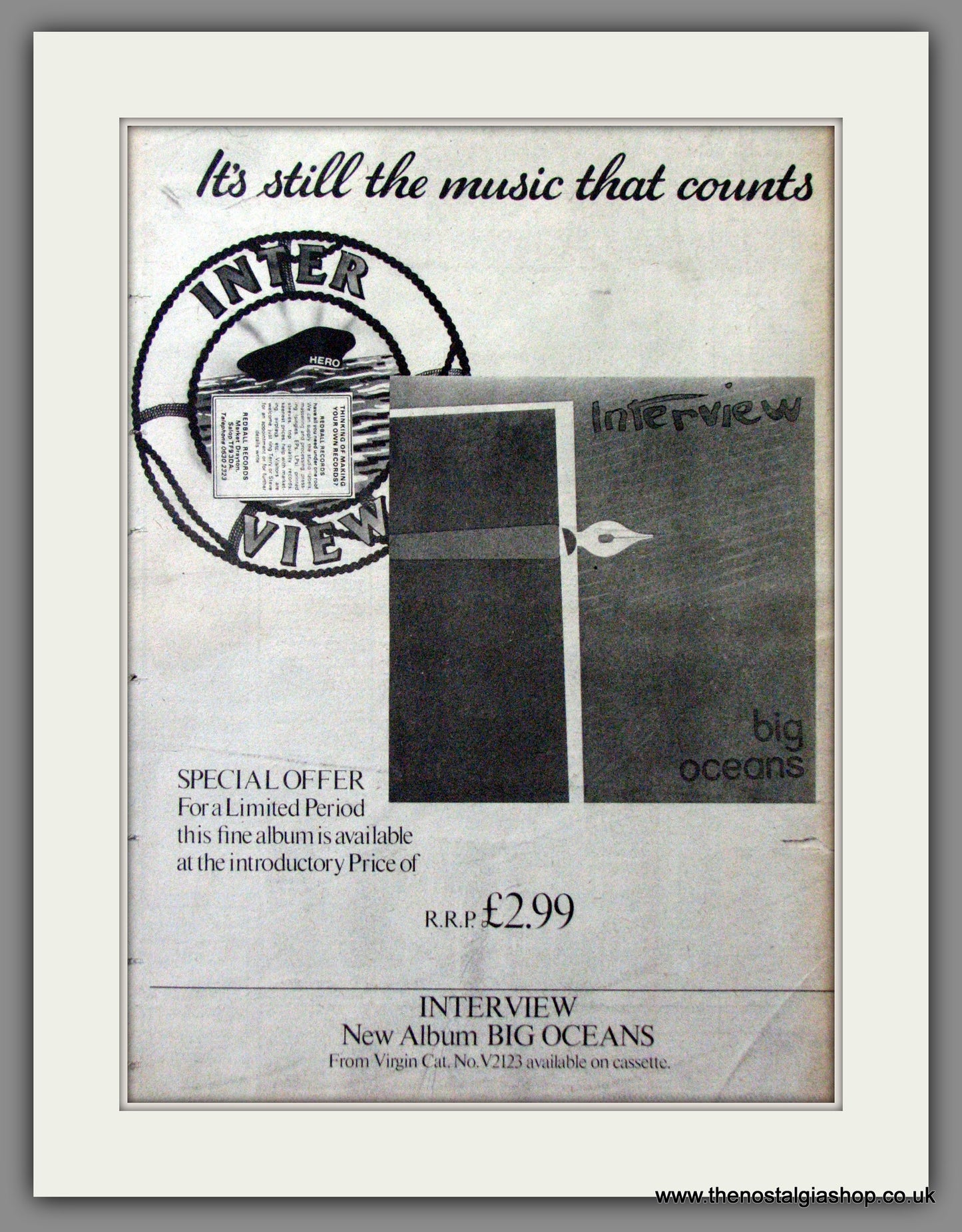 Interview. Big Oceans. Original Advert 1979 (ref AD12135)