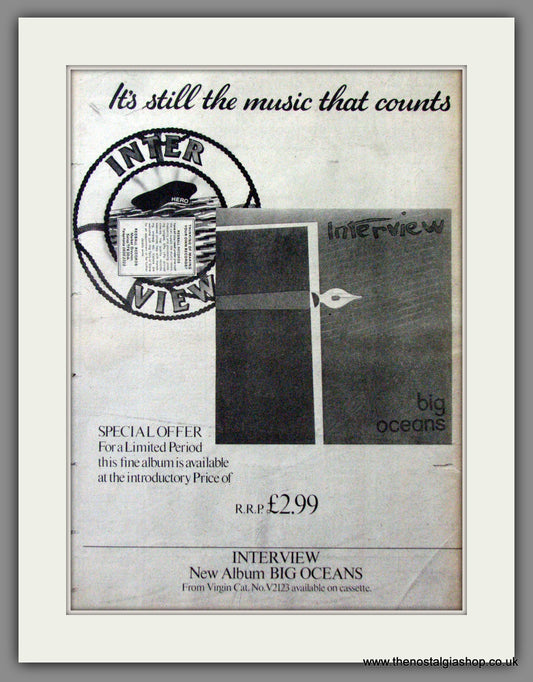 Interview. Big Oceans. Original Advert 1979 (ref AD12135)