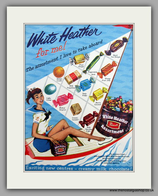 White Heather Chocolates . Original Advert 1957 (ref AD9864)