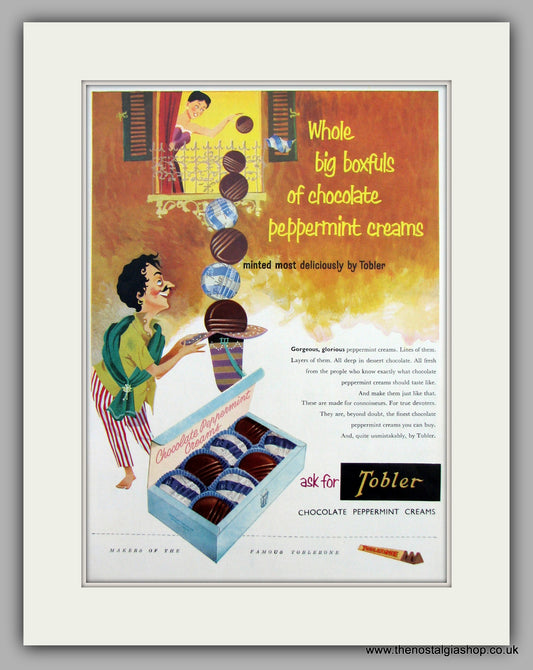 Tobler Peppermint Creams. Original Advert 1958 (ref AD9868)