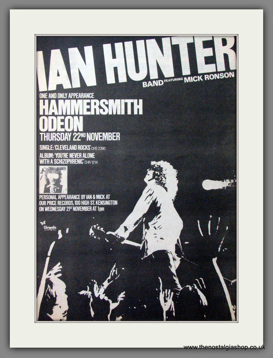 Ian Hunter, Mick Ronson at The Hammersmith Odeon. Original Advert 1979 (ref AD12158)
