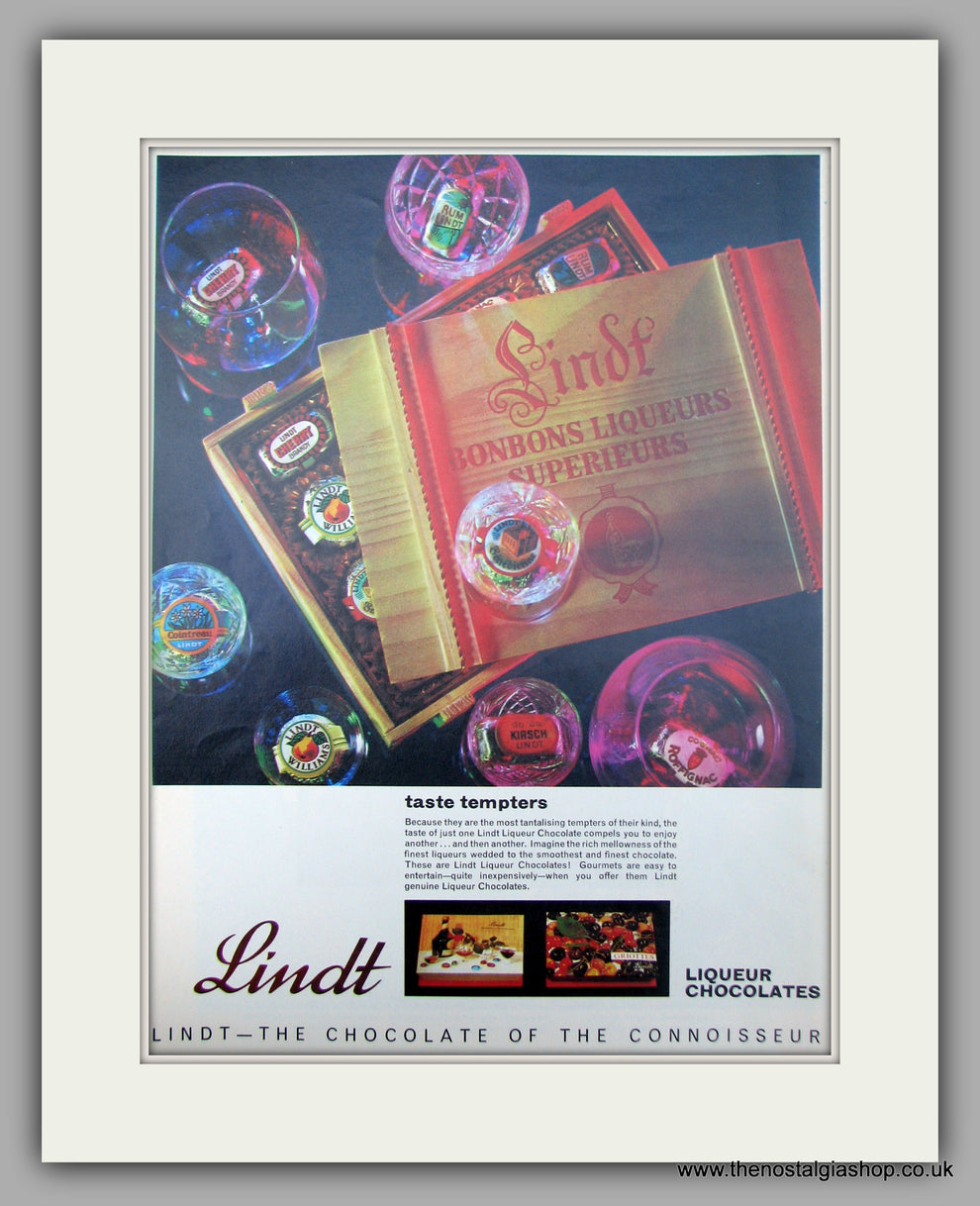 Lindt Liqueur Chocolates. Original Advert 1966 (ref AD9936) The