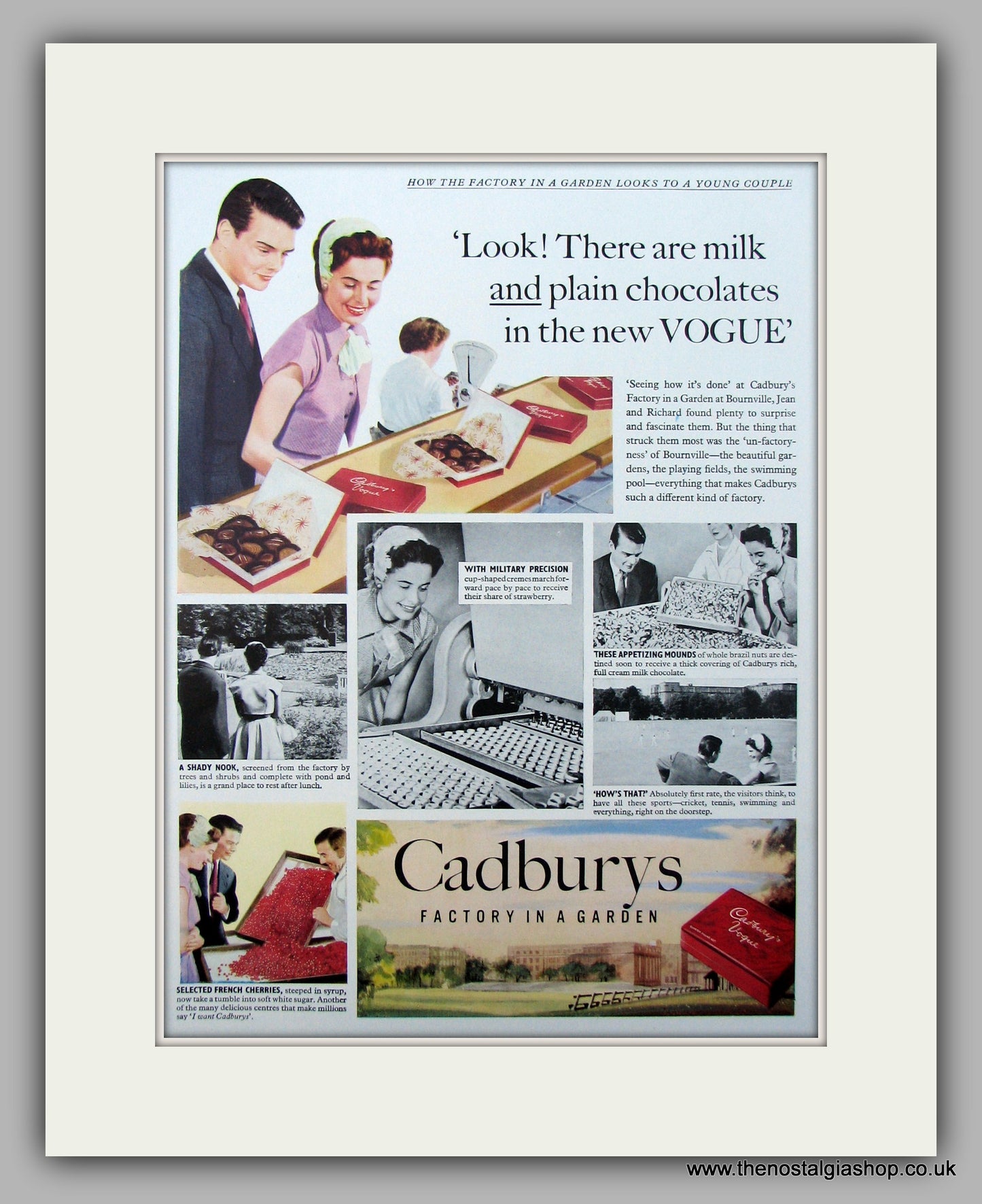 Cadburys Vogue Chocolates. Original Advert 1954 (ref AD9943)