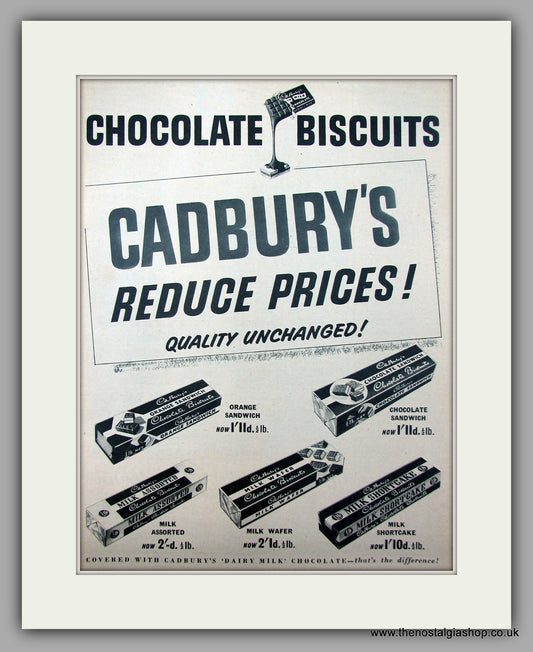 Cadburys Chocolate Biscuits. Original Advert 1955 (ref AD9944)