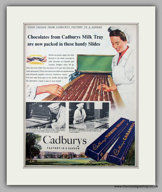 Cadburys Milk Tray Chocolate Bar. Original Advert 1954 (ref AD9952)