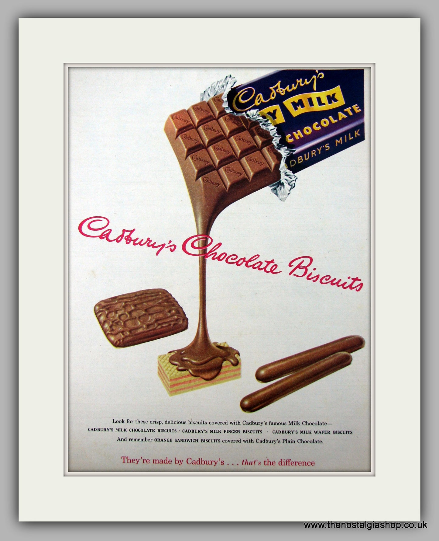 Cadburys Chocolate Biscuits. Original Advert 1953 (ref AD9964)
