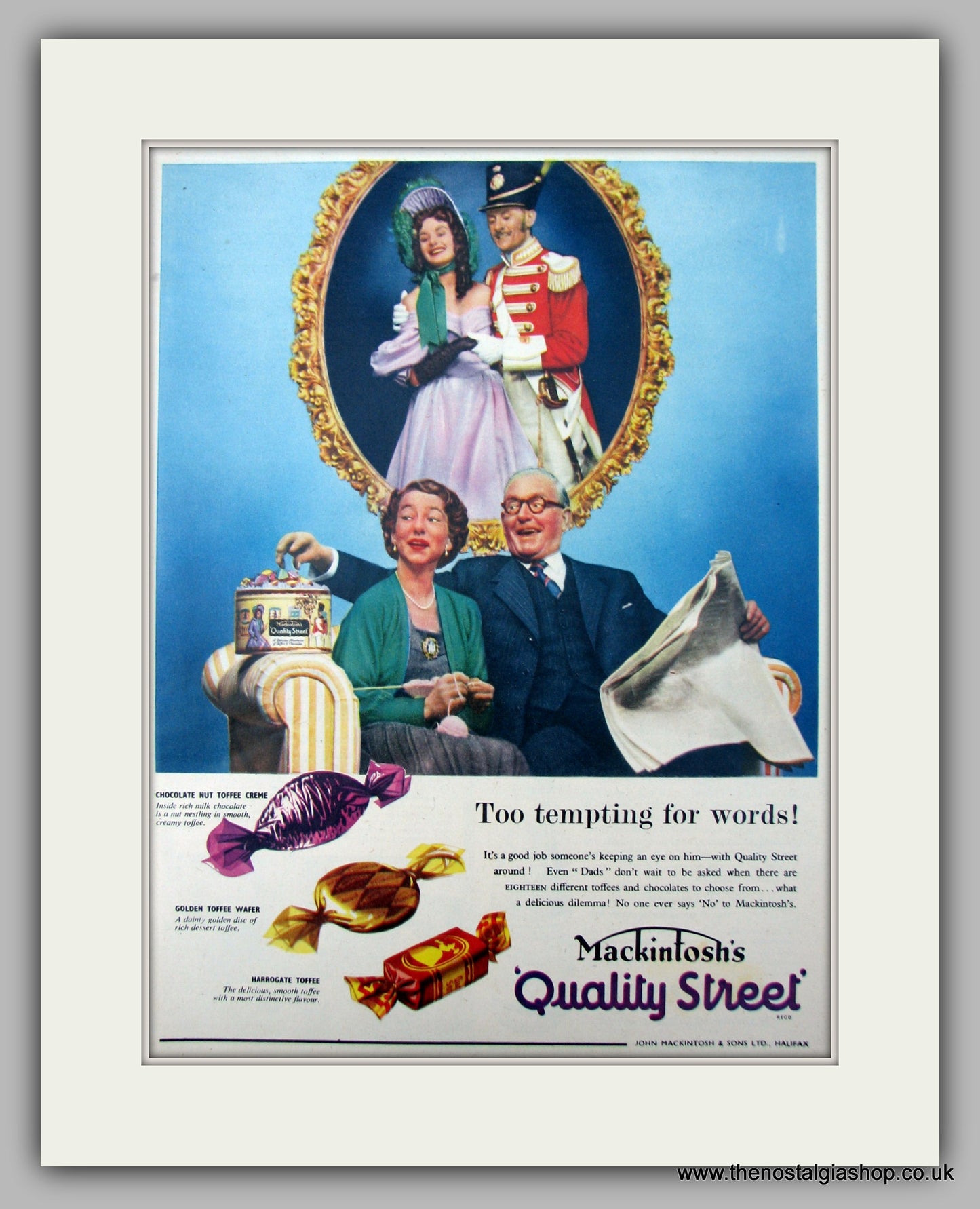 Mackintosh's Quality Street. Original Advert 1955 (ref AD9966)
