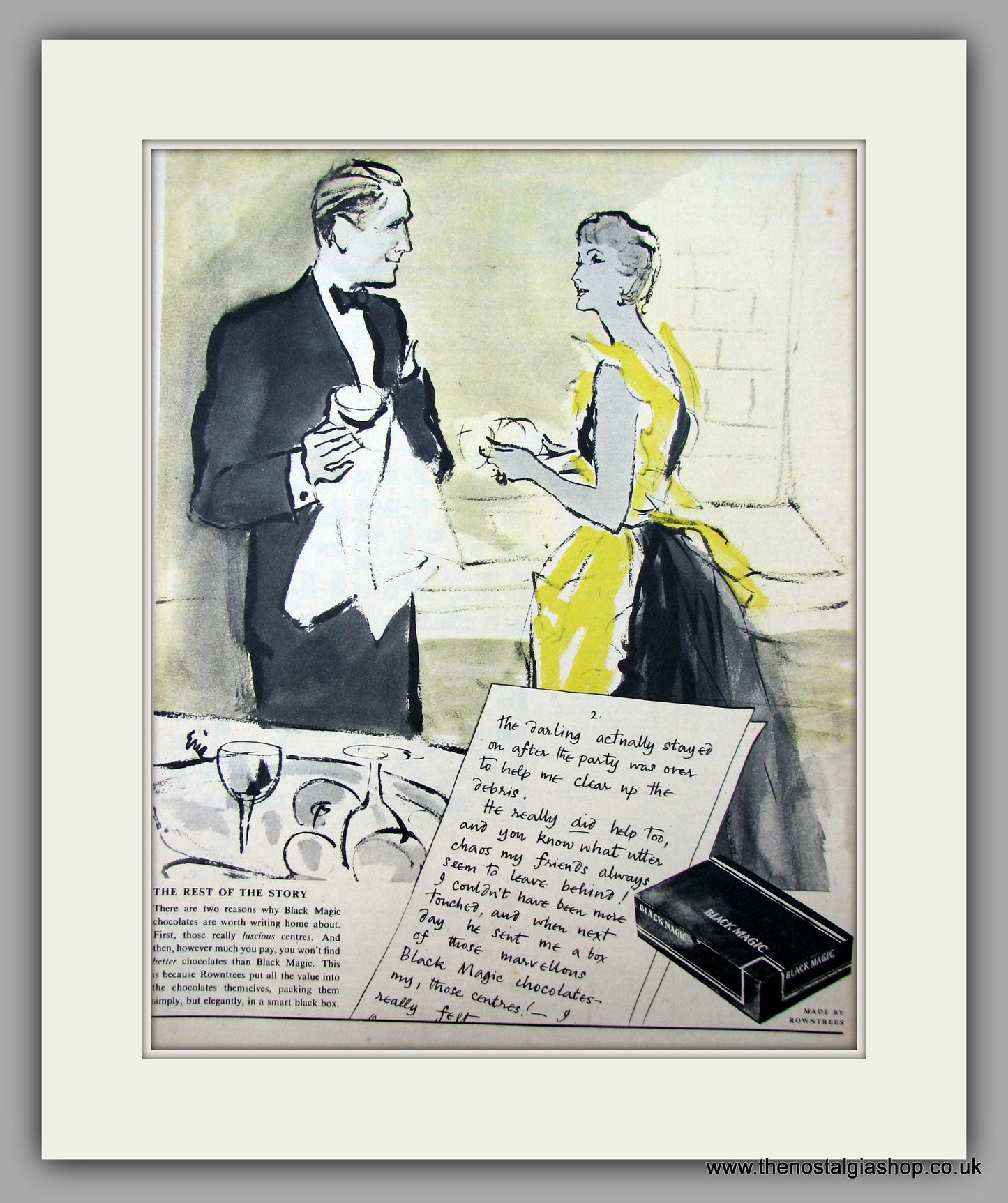 Rowntrees Black Magic. Original Advert 1954 (ref AD9976)