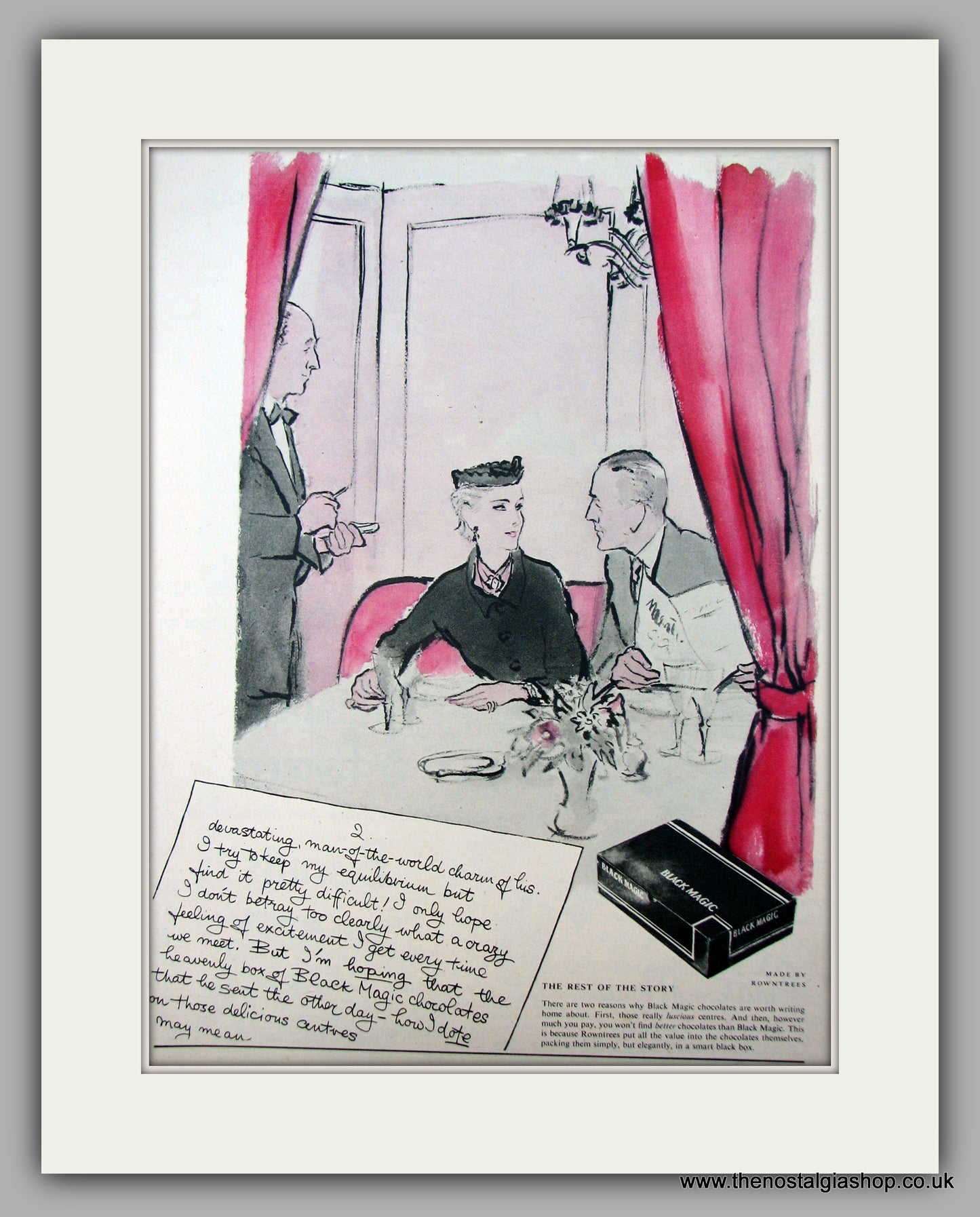 Rowntrees Black Magic. Original Advert 1954 (ref AD9977)