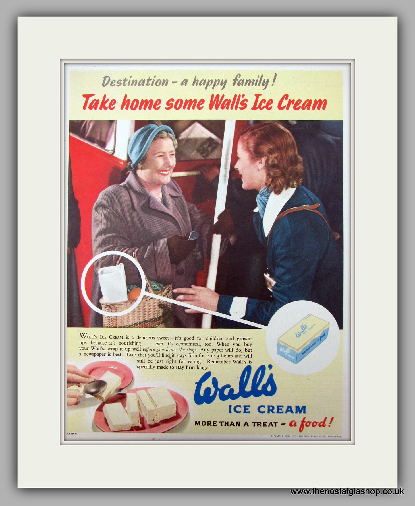 Wall's Ice Cream. Original Advert 1951 (ref AD9993)