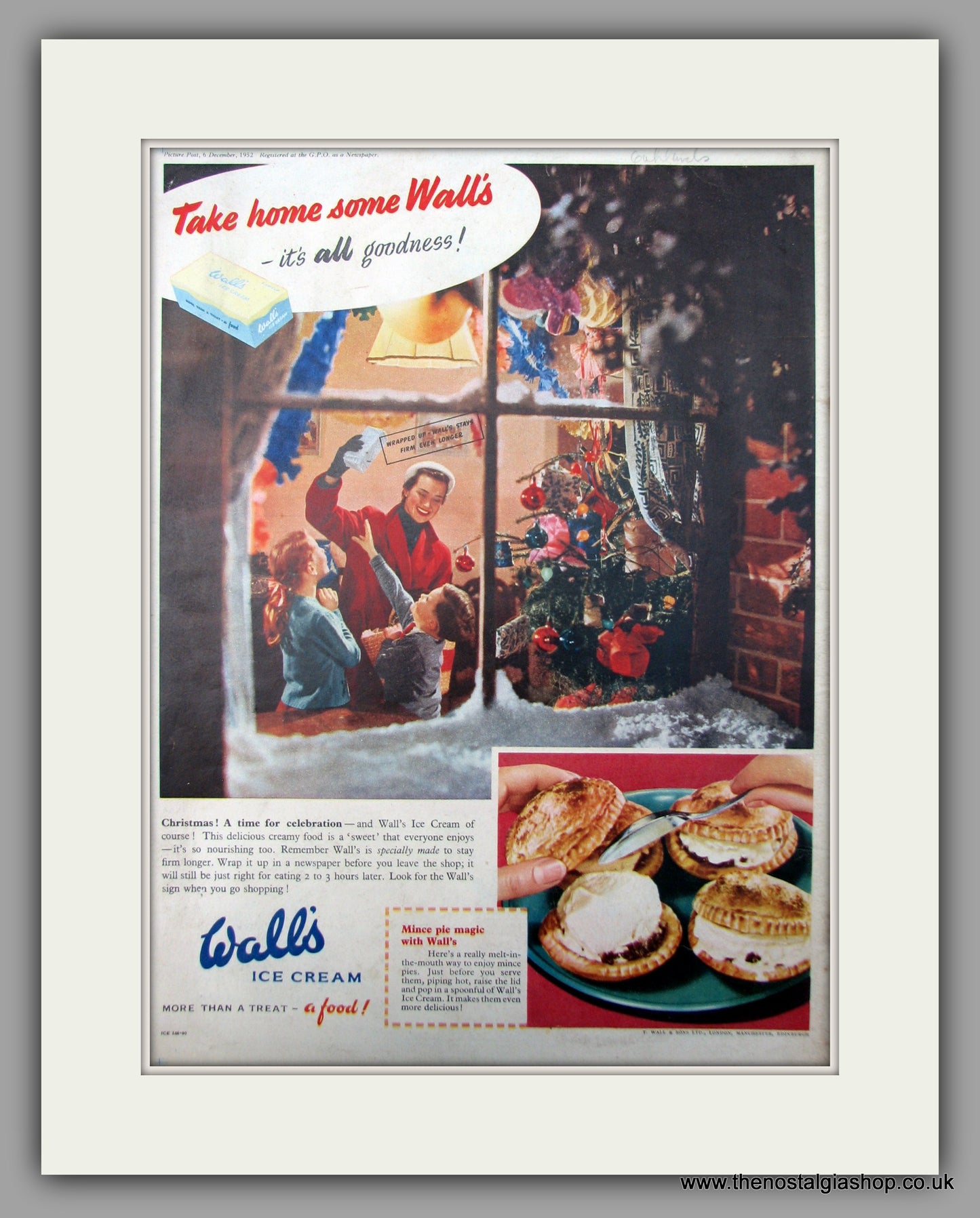 Wall's Ice Cream. Original Advert 1952 (ref AD9995)