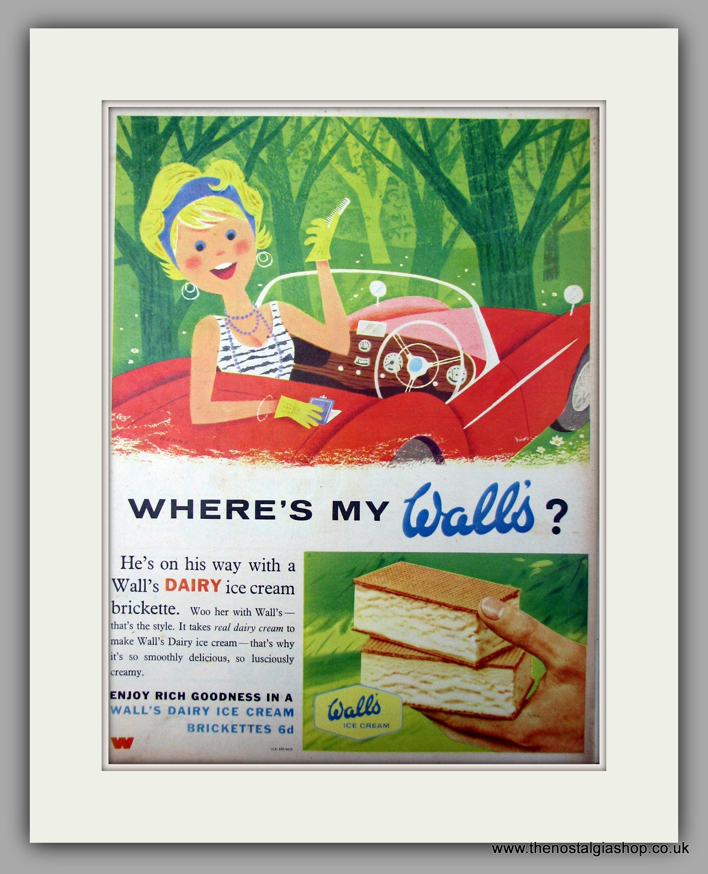 Wall's Ice Cream. Original Advert 1959 (ref AD9997)