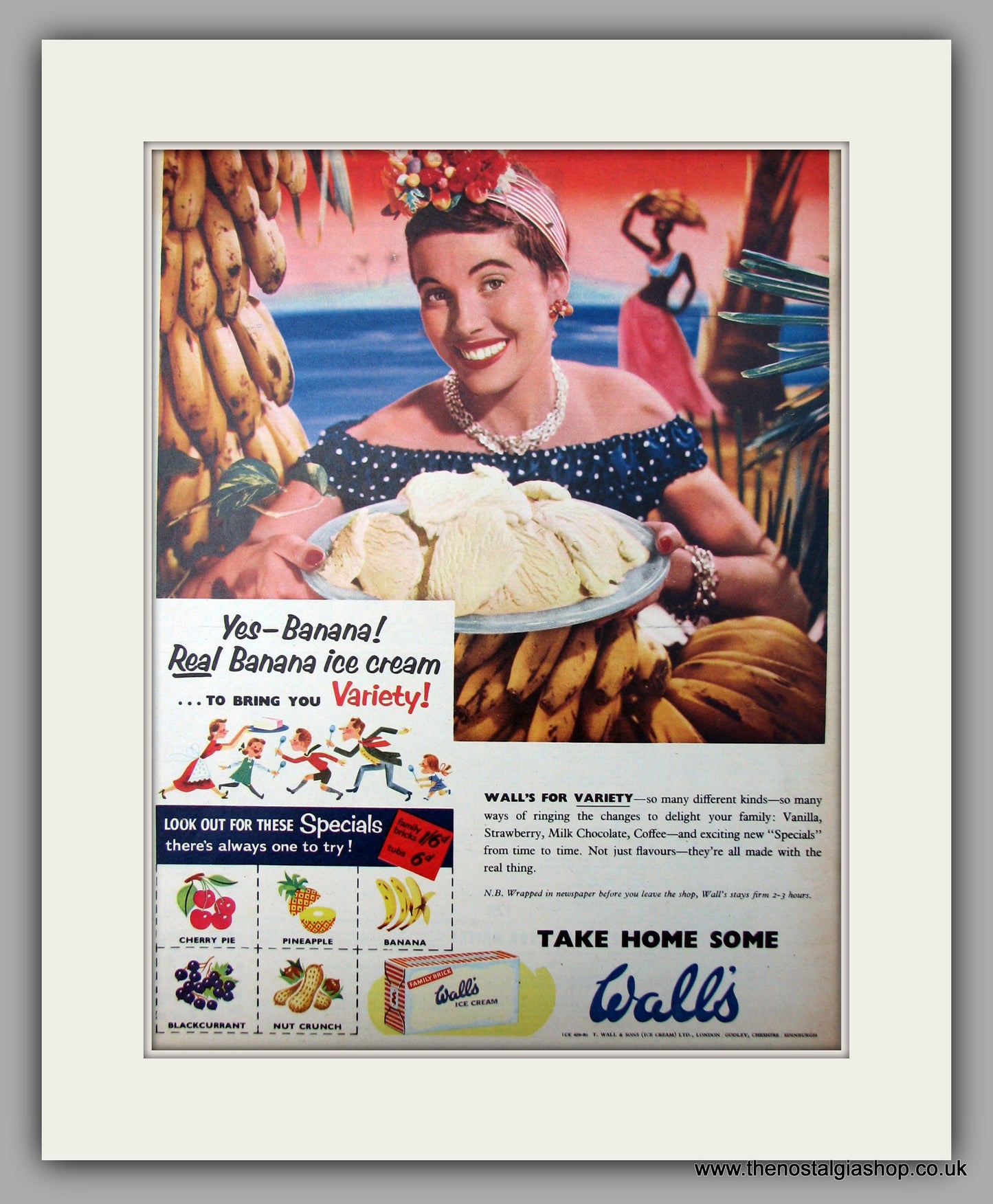 Wall's Ice Cream. Original Advert 1955 (ref AD9999)