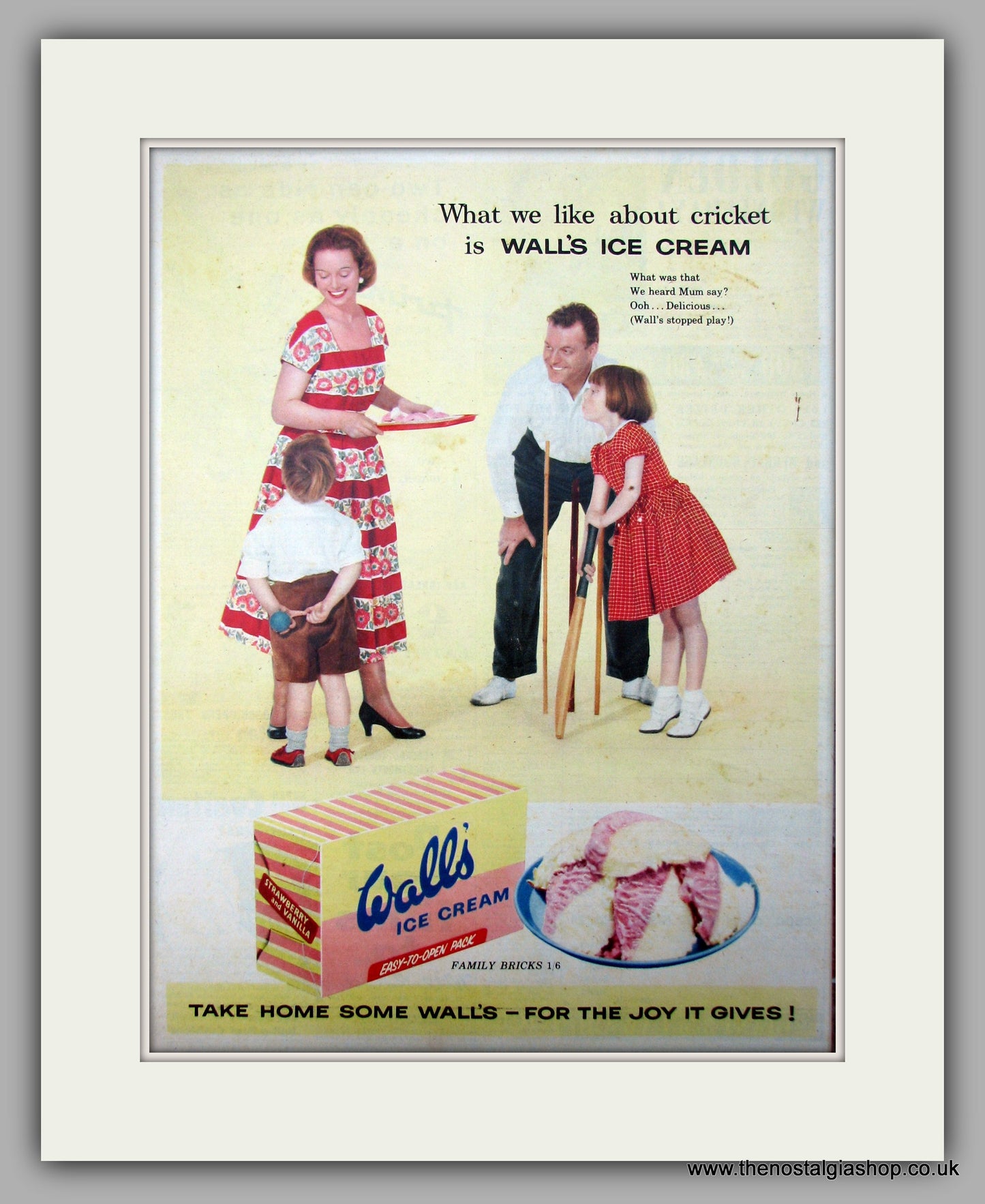 Wall's Ice Cream. Original Advert 1957 (ref AD10002)