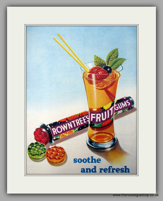 Rowntrees Fruit Gums. Original Advert 1955 (ref AD10010)