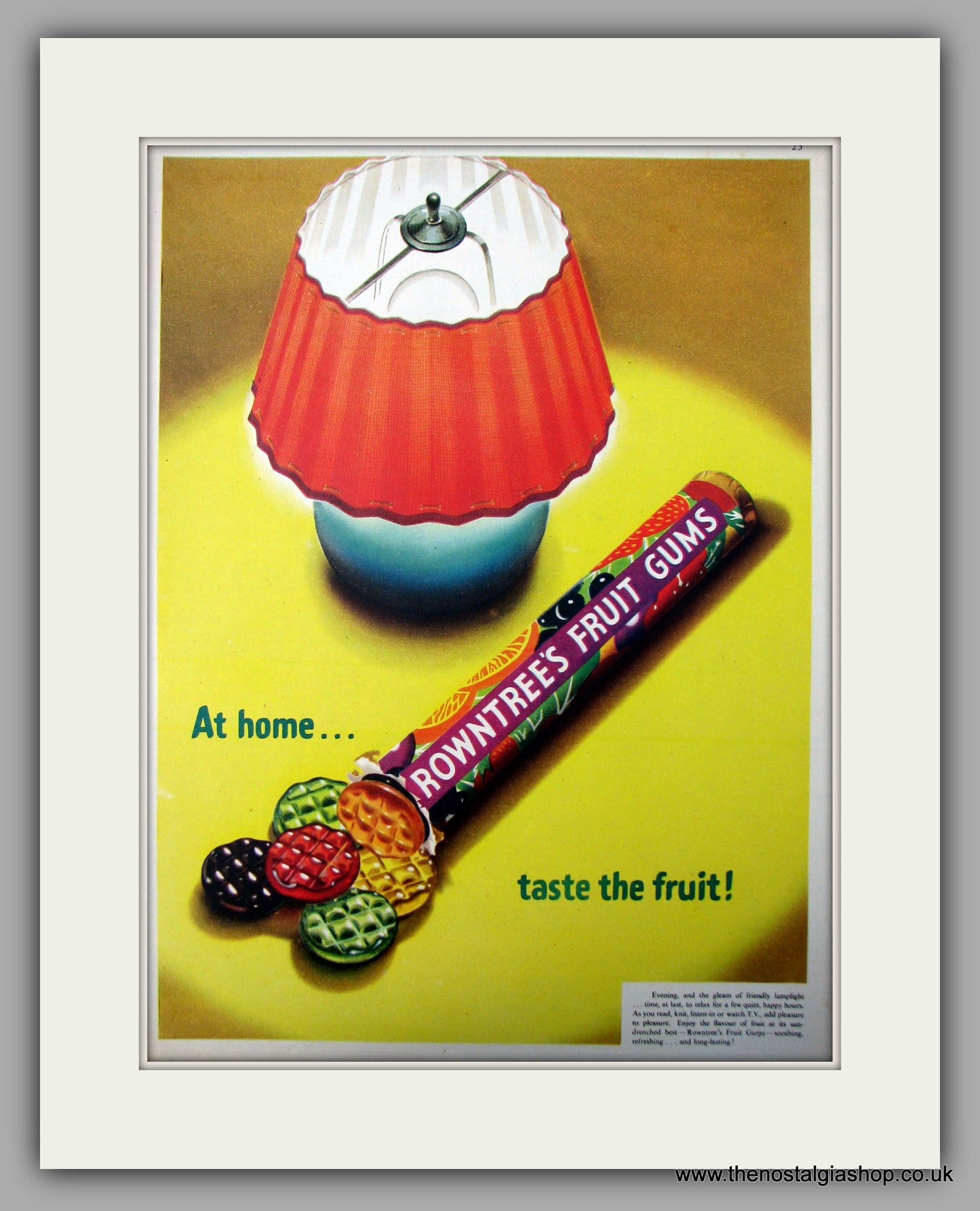 Rowntrees Fruit Gums. Original Advert 1952 (ref AD10016)