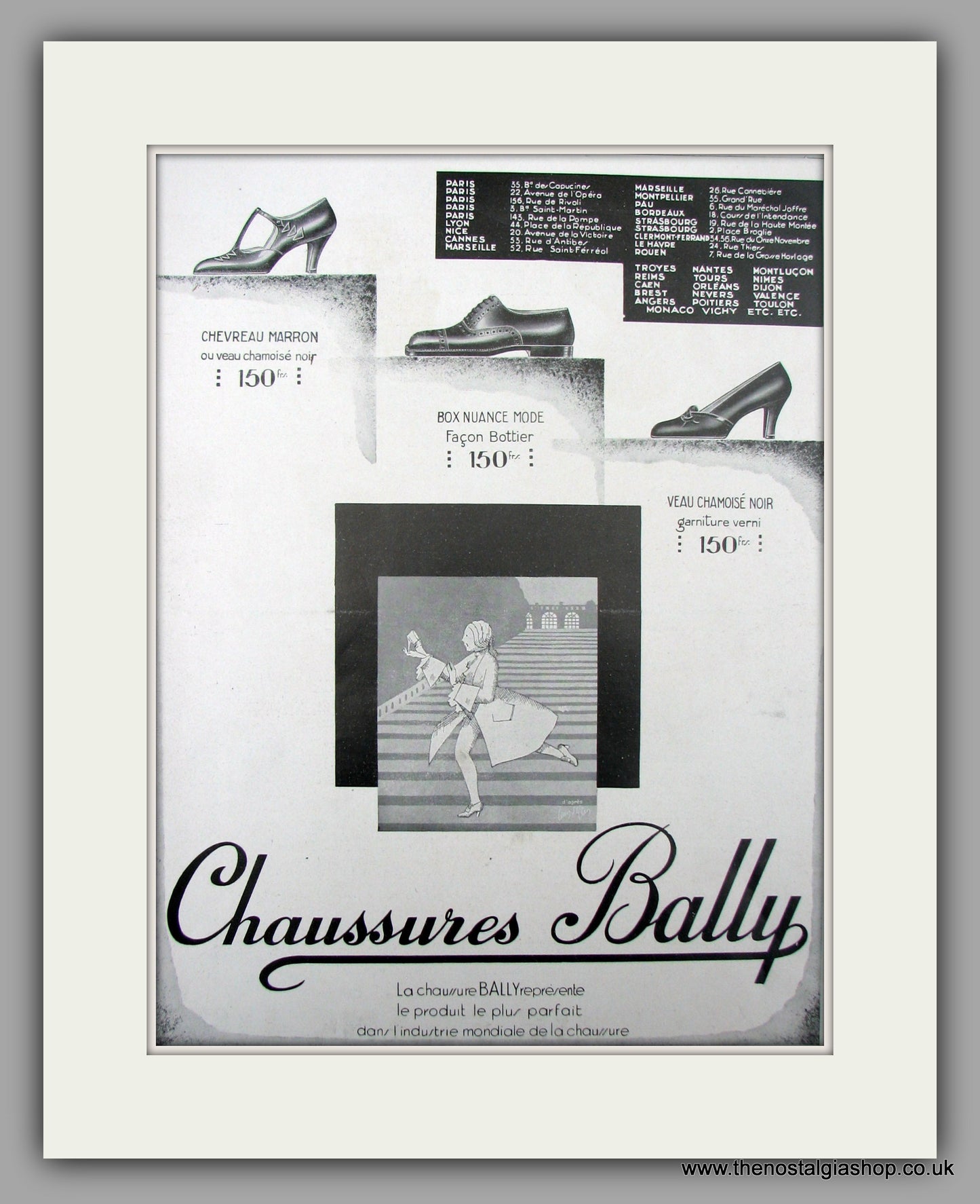 Chaussures Bally. French Footwear.  Original Vintage Advert 1929 (ref AD10109)