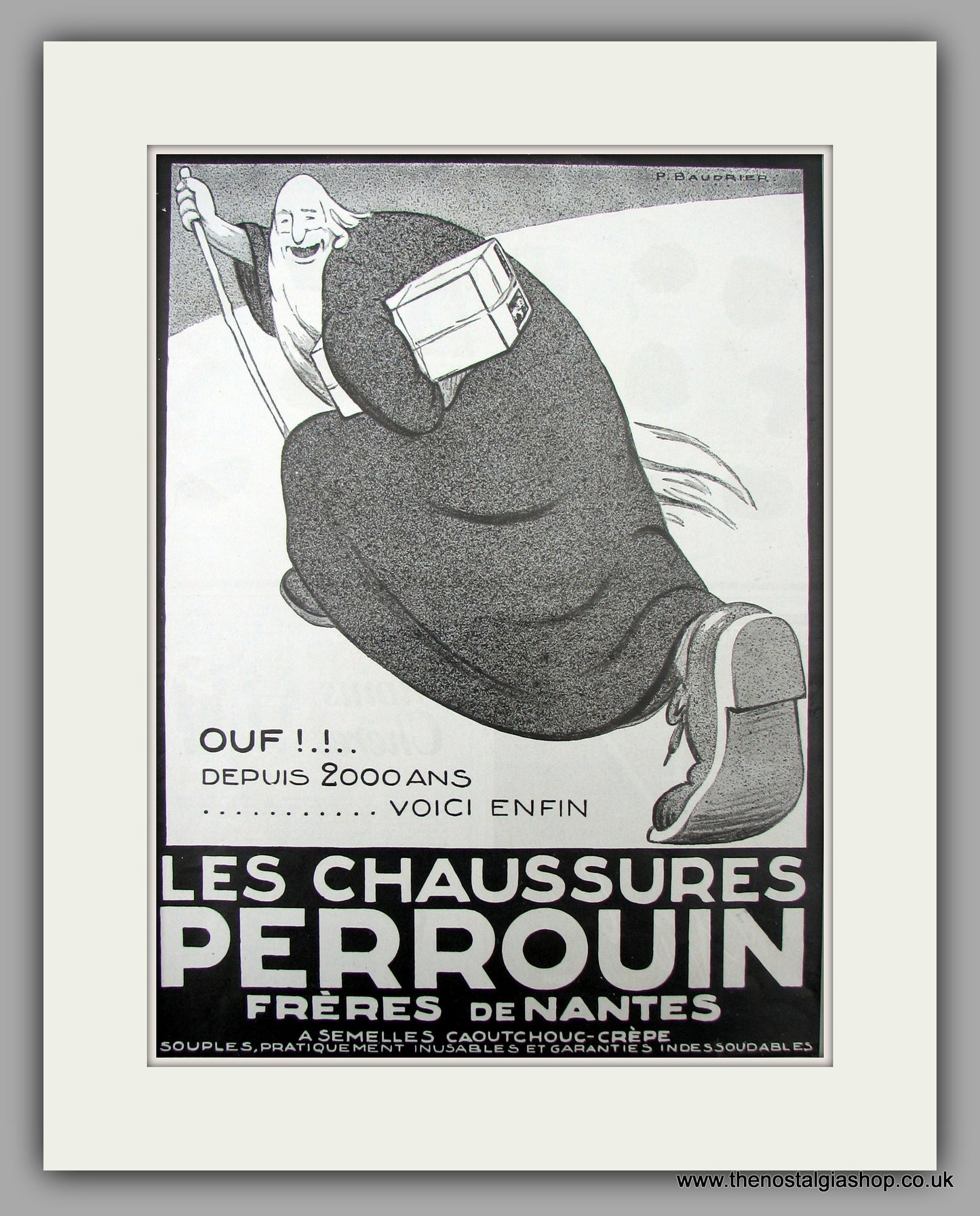 Les Chaussures Perrouin. French Footwear.  Original Vintage Advert 1924 (ref AD10111)