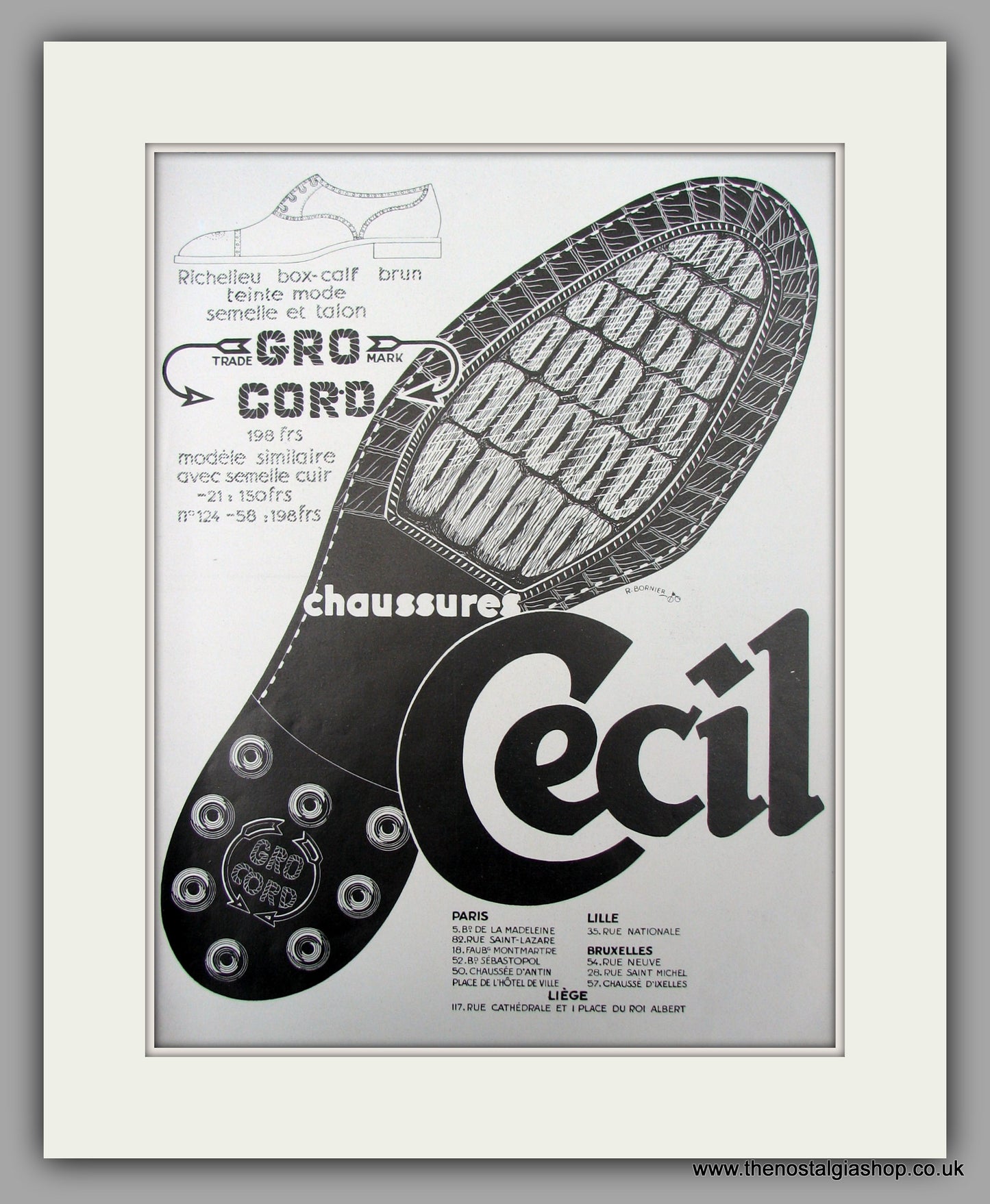 Cecil Chaussures. French Footwear.  Original Vintage Advert 1928 (ref AD10112)