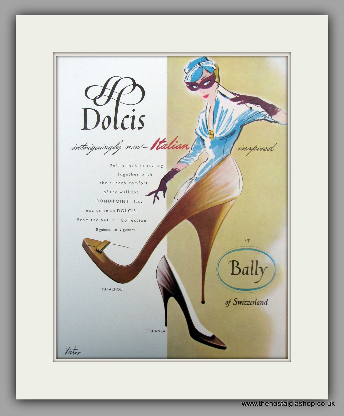 Dolcis Bally Shoes.  Original advert 1956 (ref AD10044)