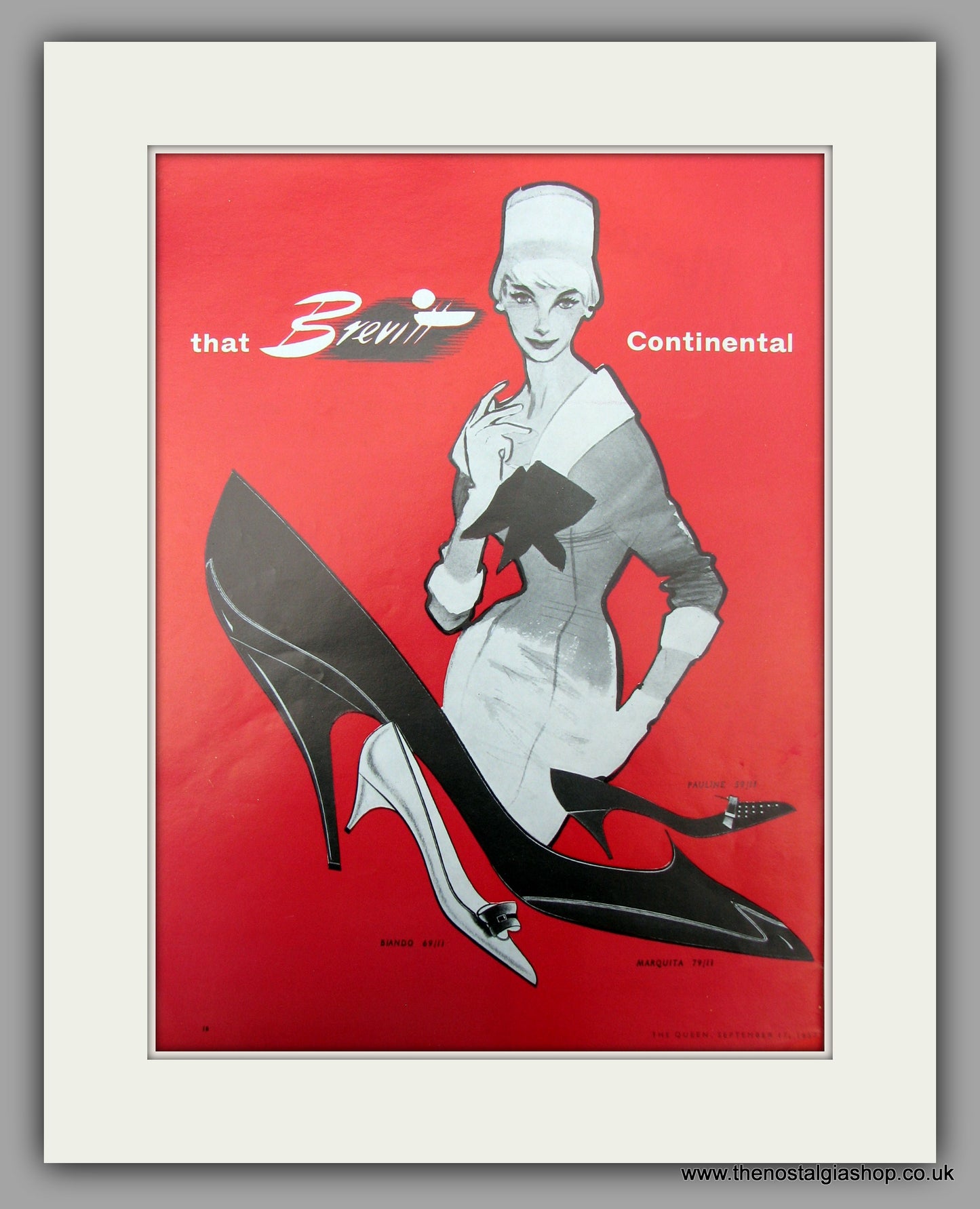 Brevitt Continental Shoes.  Original advert 1957 (ref AD10054)