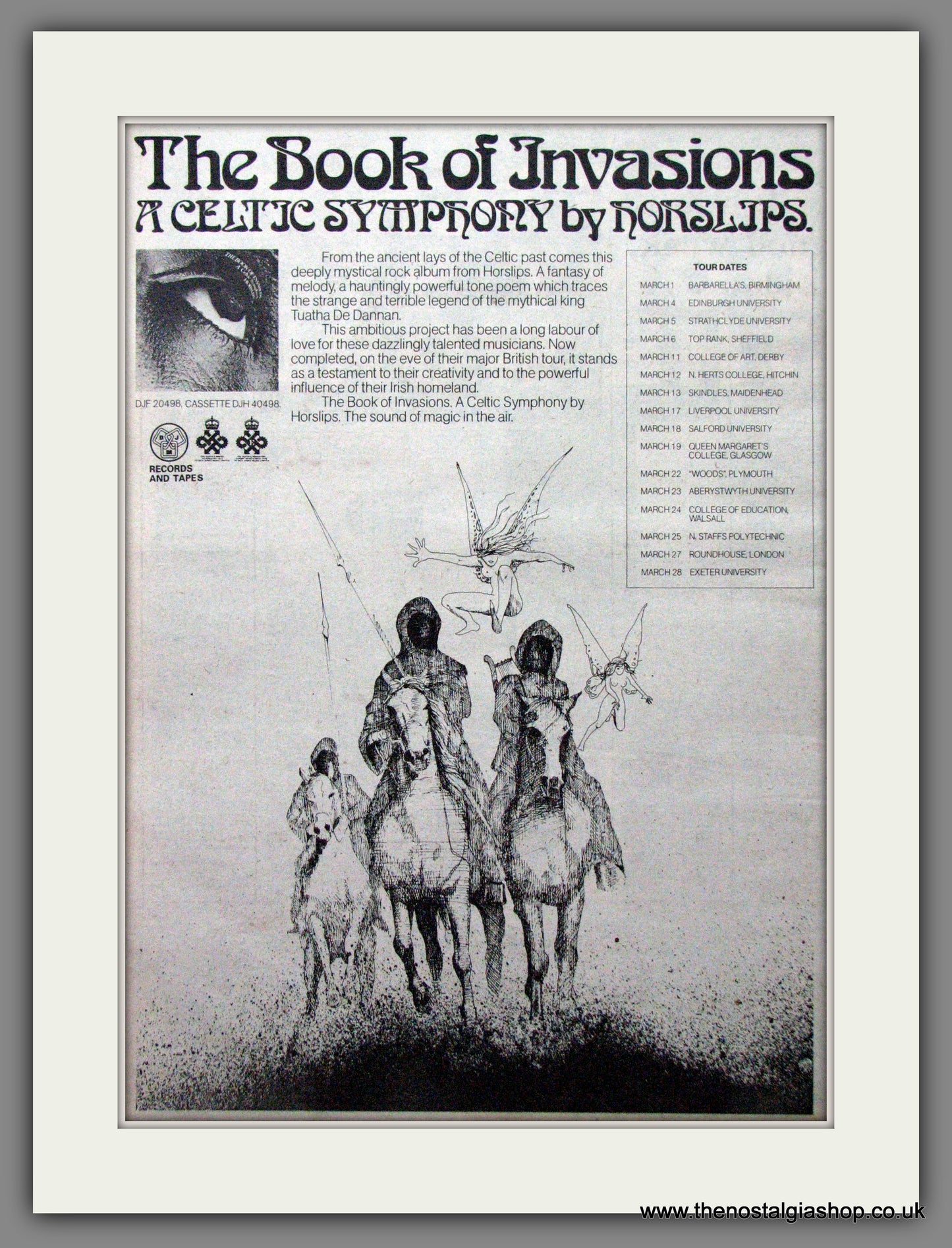 Horslips. The Book Of Invasions, UK Tour Dates. Original Advert 1977 (ref AD12180)
