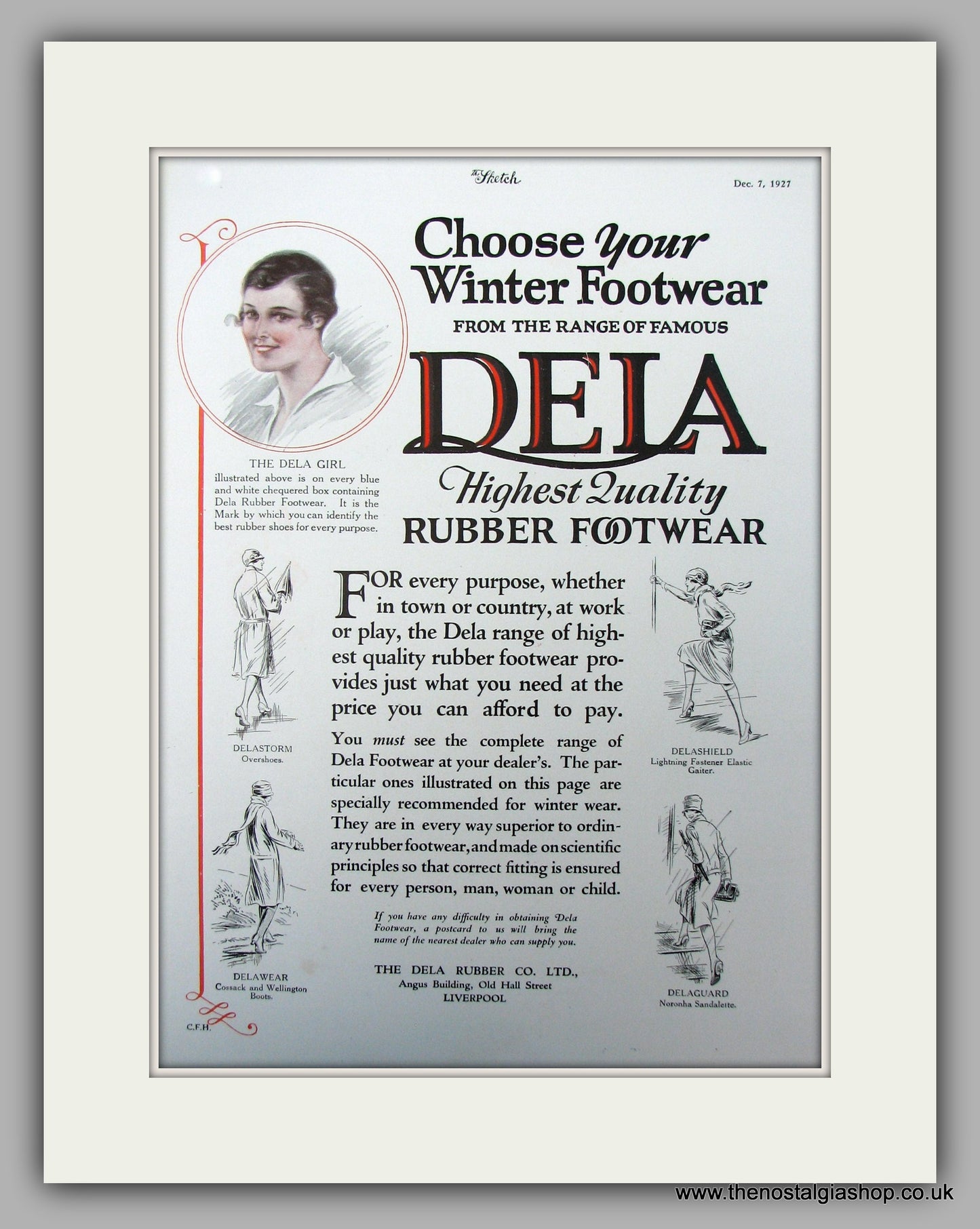 Dela Rubber Footwear.  Original advert 1927 (ref AD10062)
