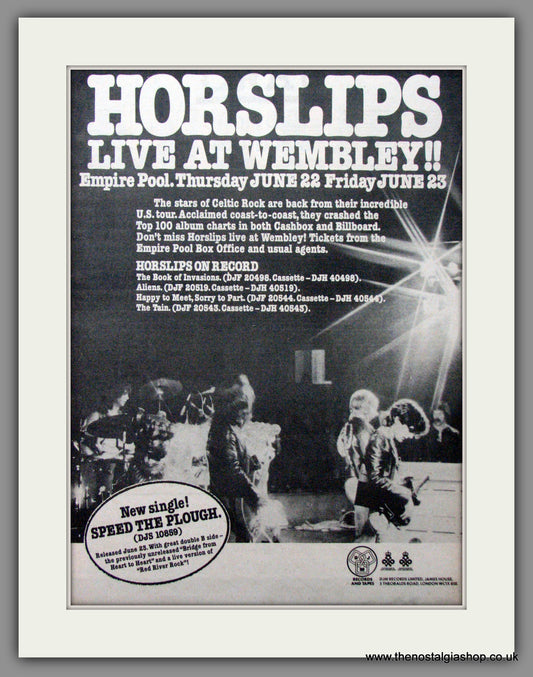 Horslips. Live at Wembley. Original Advert 1978 (ref AD12188)