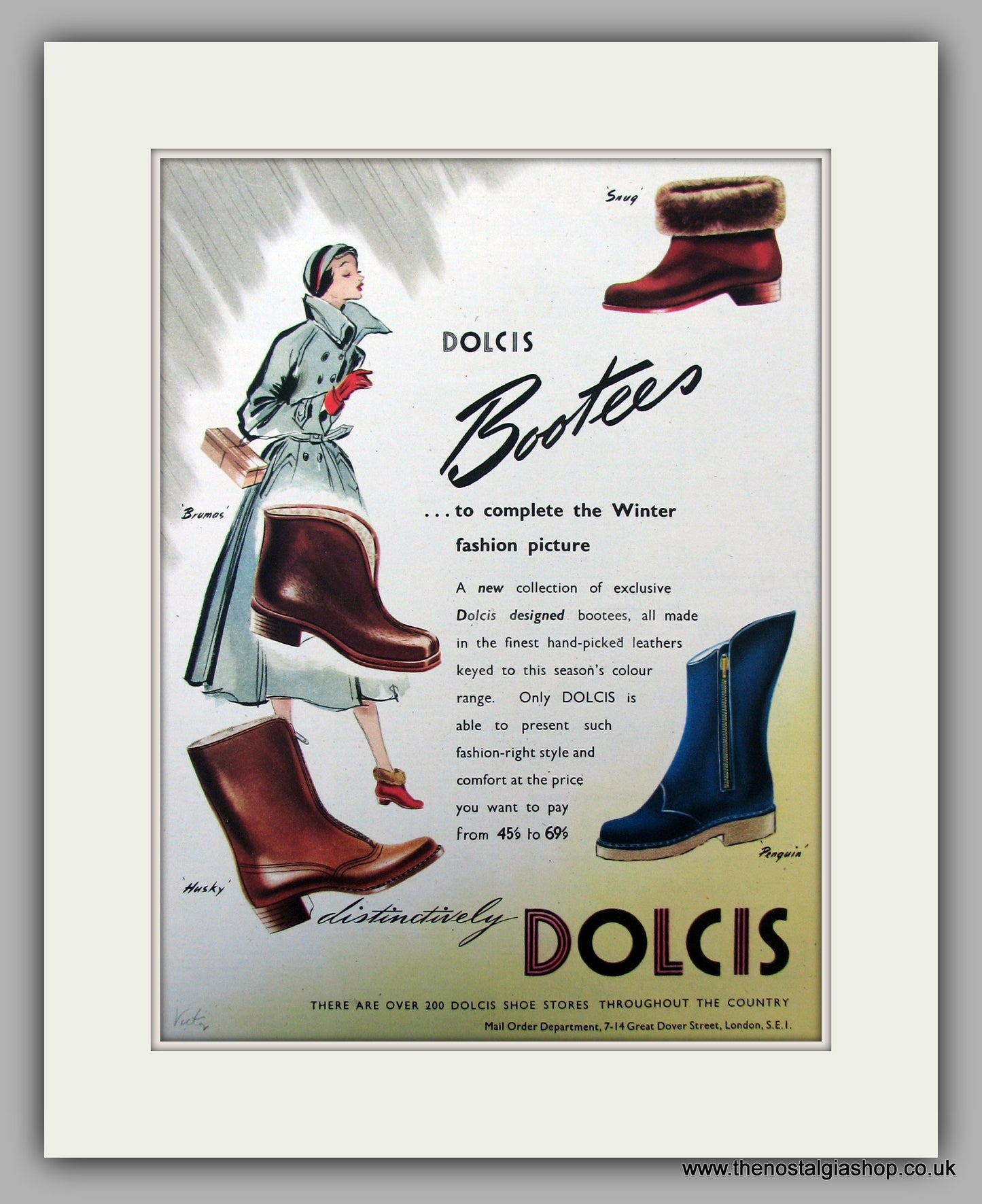 Dolcis Bootees.  Original advert 1950 (ref AD10083)