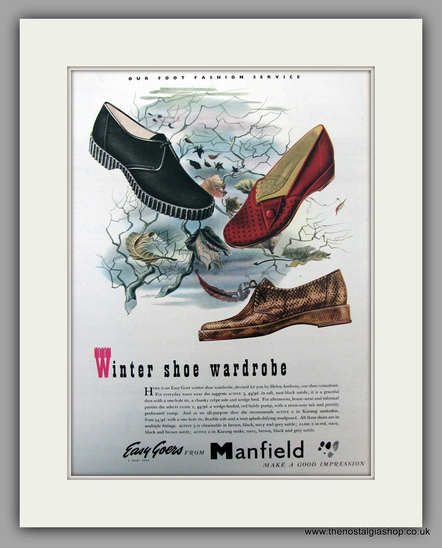 Manfield Easy Goers.  Original advert 1950 (ref AD10084)