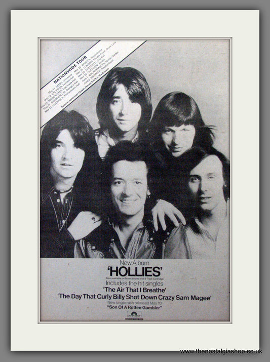 Hollies. The Air That I Breath. UK Tour Dates. Original Advert 1974 (ref AD12223)