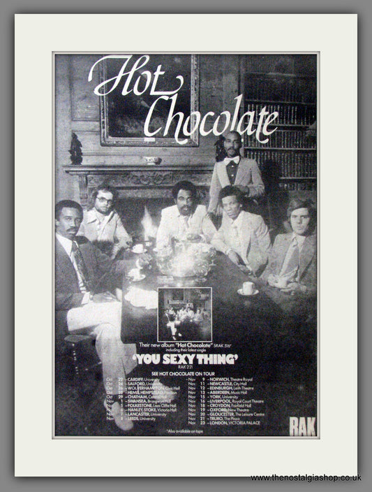 Hot Chocolate. You Sexy Thing. UK Tour. Original Advert 1975 (ref AD12265)