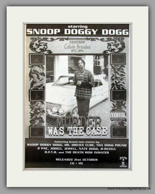 Snoop Doggy Dogg Murder Was The Case.  Original Vintage Advert 1994 (ref AD10137)