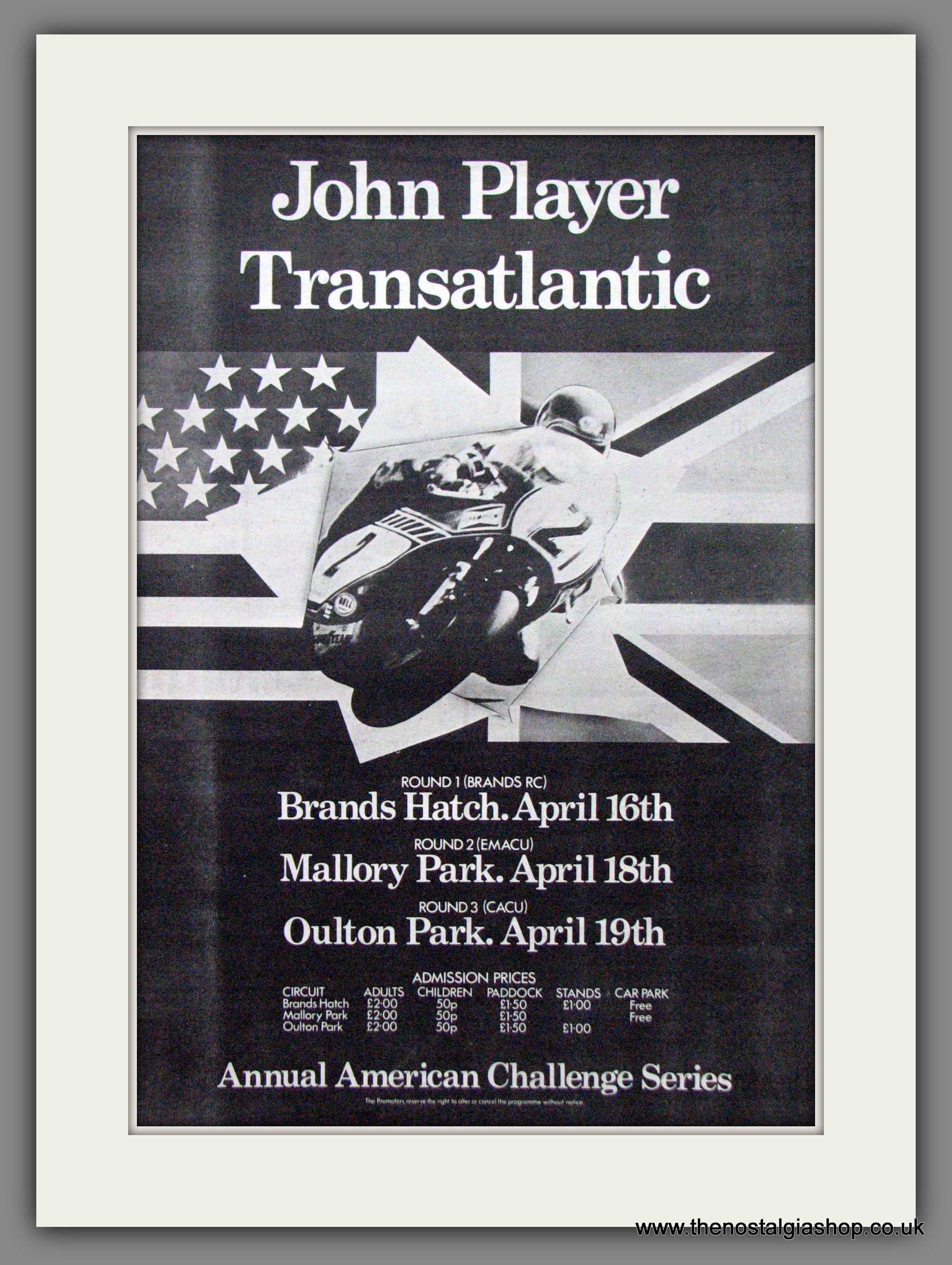 Motorcycle Racing. American Challenge Series. Original Advert 1976 (re ...