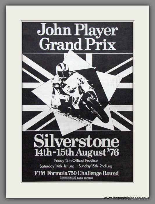 Silverstone Grand Prix. Motorcycle Racing. Original Advert 1976 (ref AD12331)