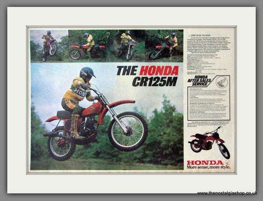 Honda CR125M Motor cross Bike . Original Advert 1976 (ref AD12333)