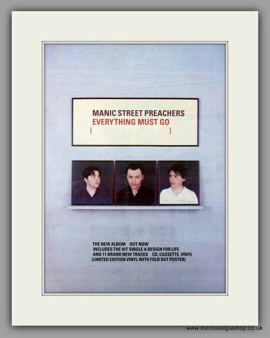 Manic Street Preachers Everything Must Go.  Original Vintage Advert 1996 (ref AD10163)