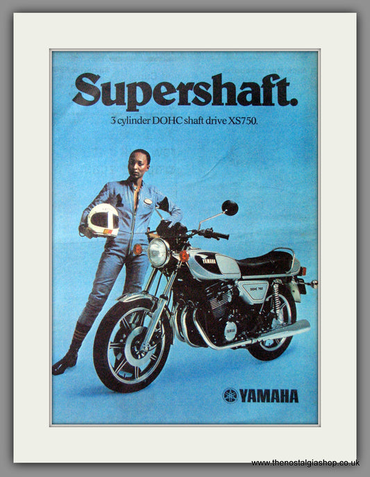 Yamaha XS750 Motorcycle. Supershaft. Original Advert 1977 (ref AD12347)