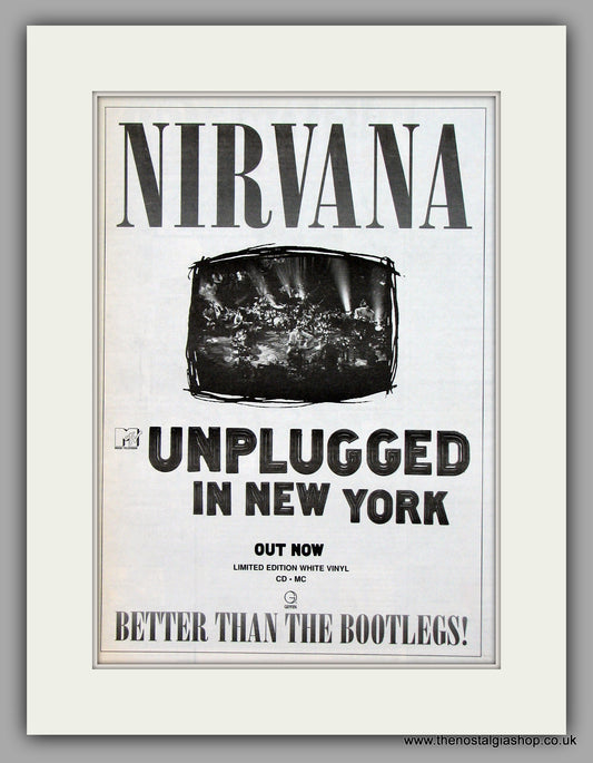 Nirvana Unplugged In New York.  Original Vintage Advert 1994 (ref AD10171)
